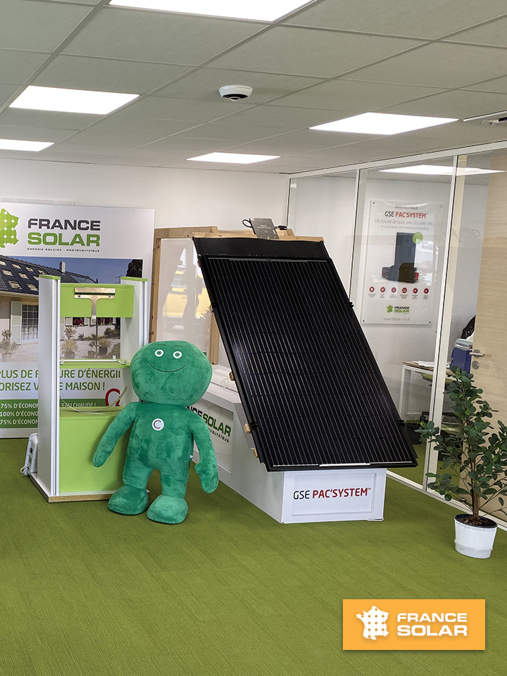 France Solar 2020 : GSE PAC'SYSTEM permet d'économiser jusqu'à 75% d'économie sur sa facture de chauffage (Photo prise le 11 Février 2020)