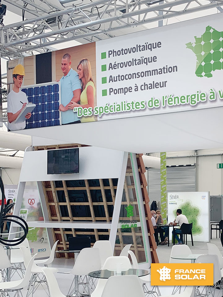 Foire Strasbourg 2020 : Photo du Stand de France Solar à la Foire Européenne de Strasbourg le Jeudi 10 Septembre 2020 (Photo prise le 10 Septembre 2020)