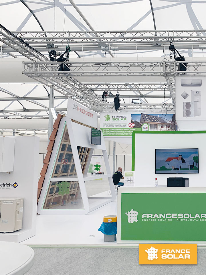 Foire Strasbourg 2020 : Photo du Stand de France Solar à la Foire Européenne de Strasbourg le Jeudi 10 Septembre 2020 (Photo prise le 10 Septembre 2020)