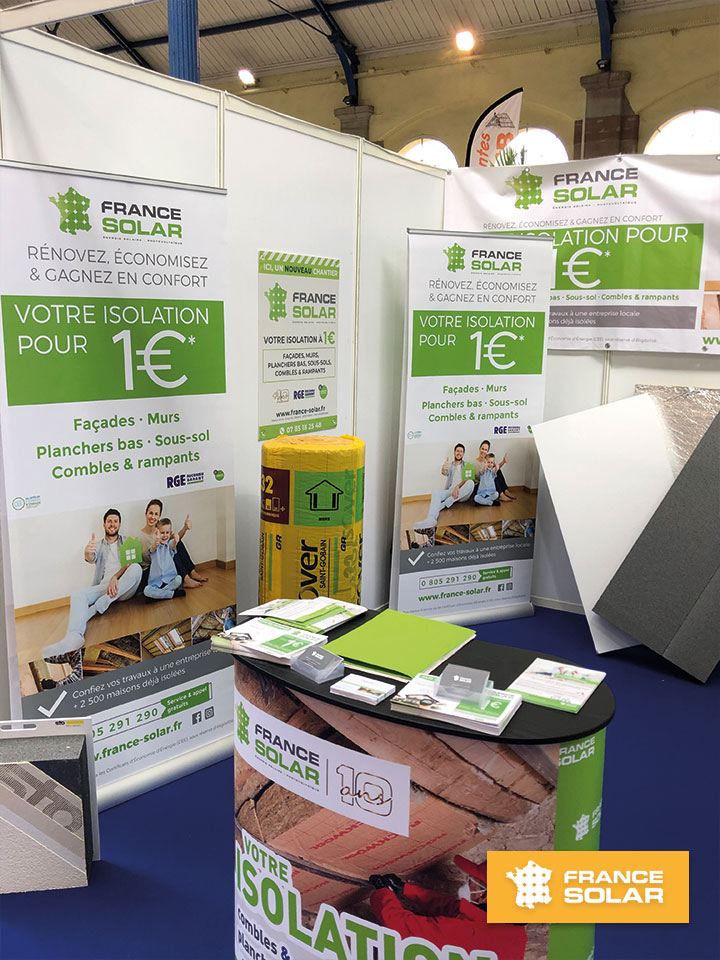 Foire Strasbourg 2020 : Photo du Stand de France Solar à la Foire Européenne de Strasbourg le Jeudi 10 Septembre 2020 (Photo prise le 10 Septembre 2020)